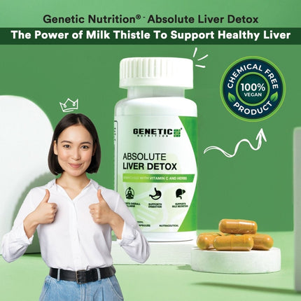 Absolute Liver Detox | Liver Health Supplement - 30Caps (Free Gift) - Genetic Nutrition