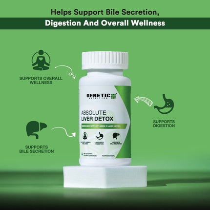 Absolute Liver Detox | Liver Health Supplement - 30Caps (Free Gift) - Genetic Nutrition