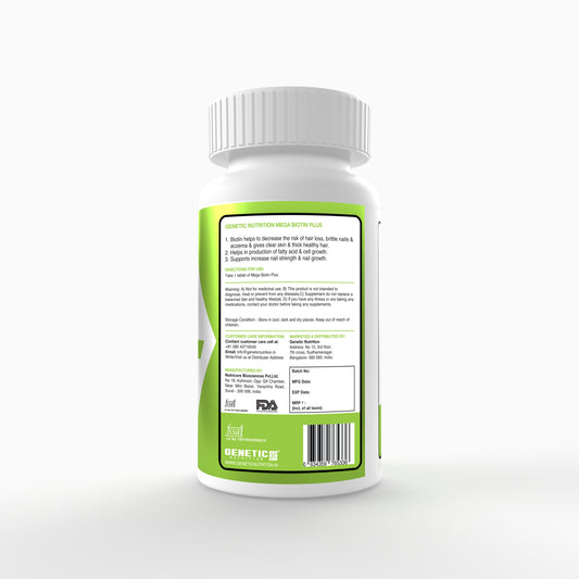 Mega Biotin Plus | Vitamin B7 Supplement - 30 Tablets