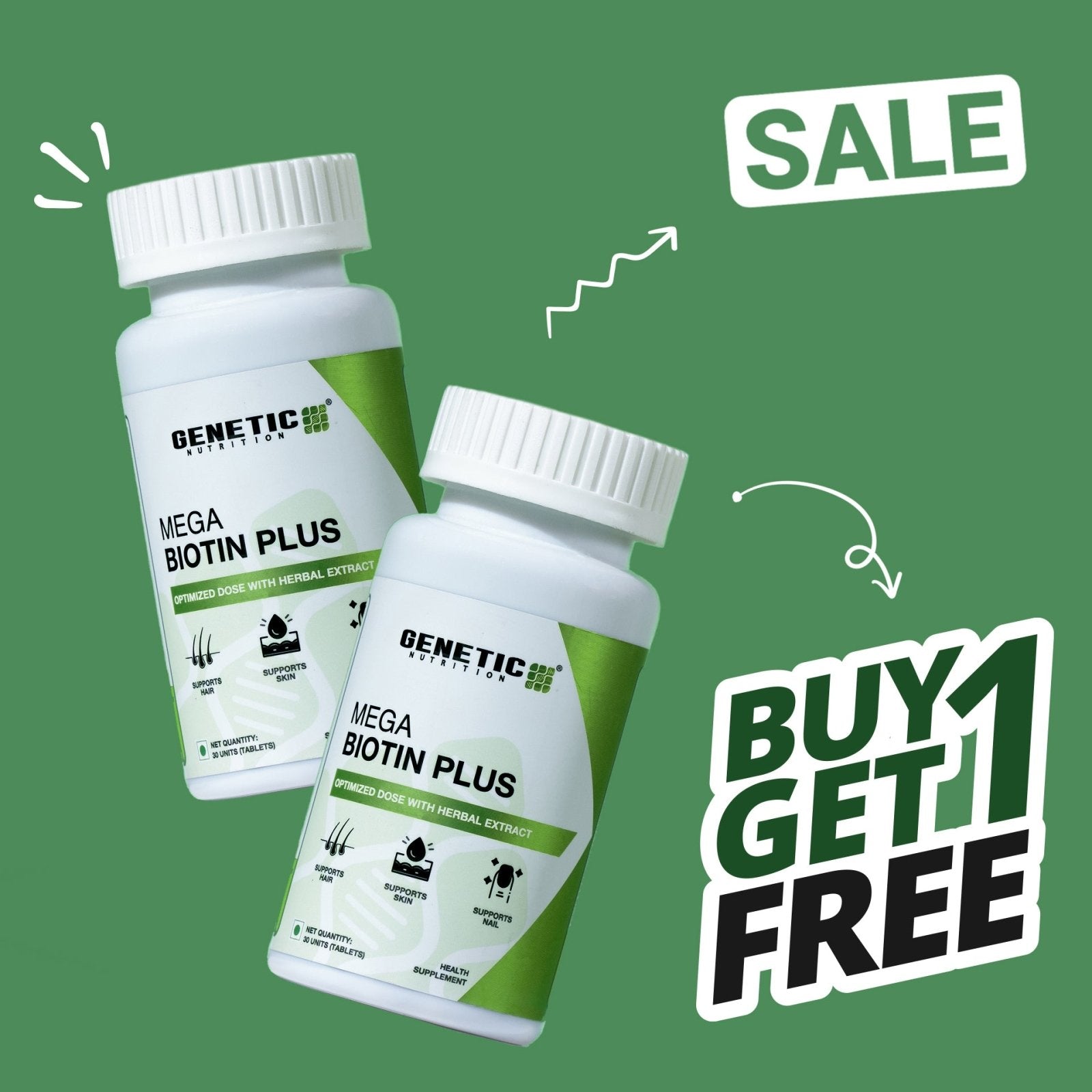MEGA BIOTIN PLUS 30TABS - Genetic Nutrition