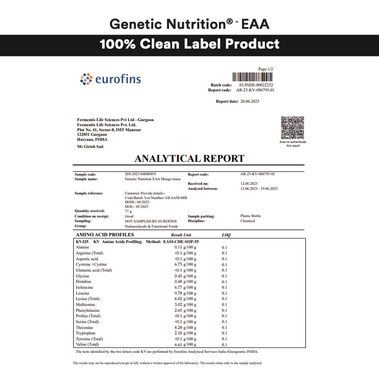 Ultra EAA | Essential Amino Acids - Genetic Nutrition